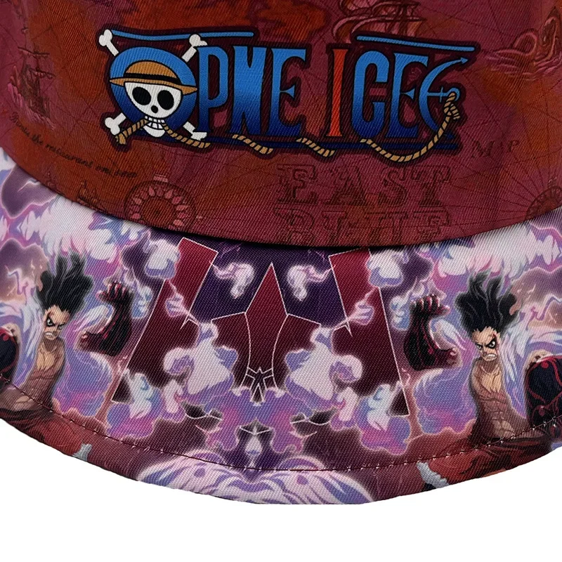 ONE PIECE Bucket Hat Anime Luffy Unisex Fisherman Hat Casual Street Panama Hat Bob Hiphop Hats Outdoor Sunscreen Men Women Caps