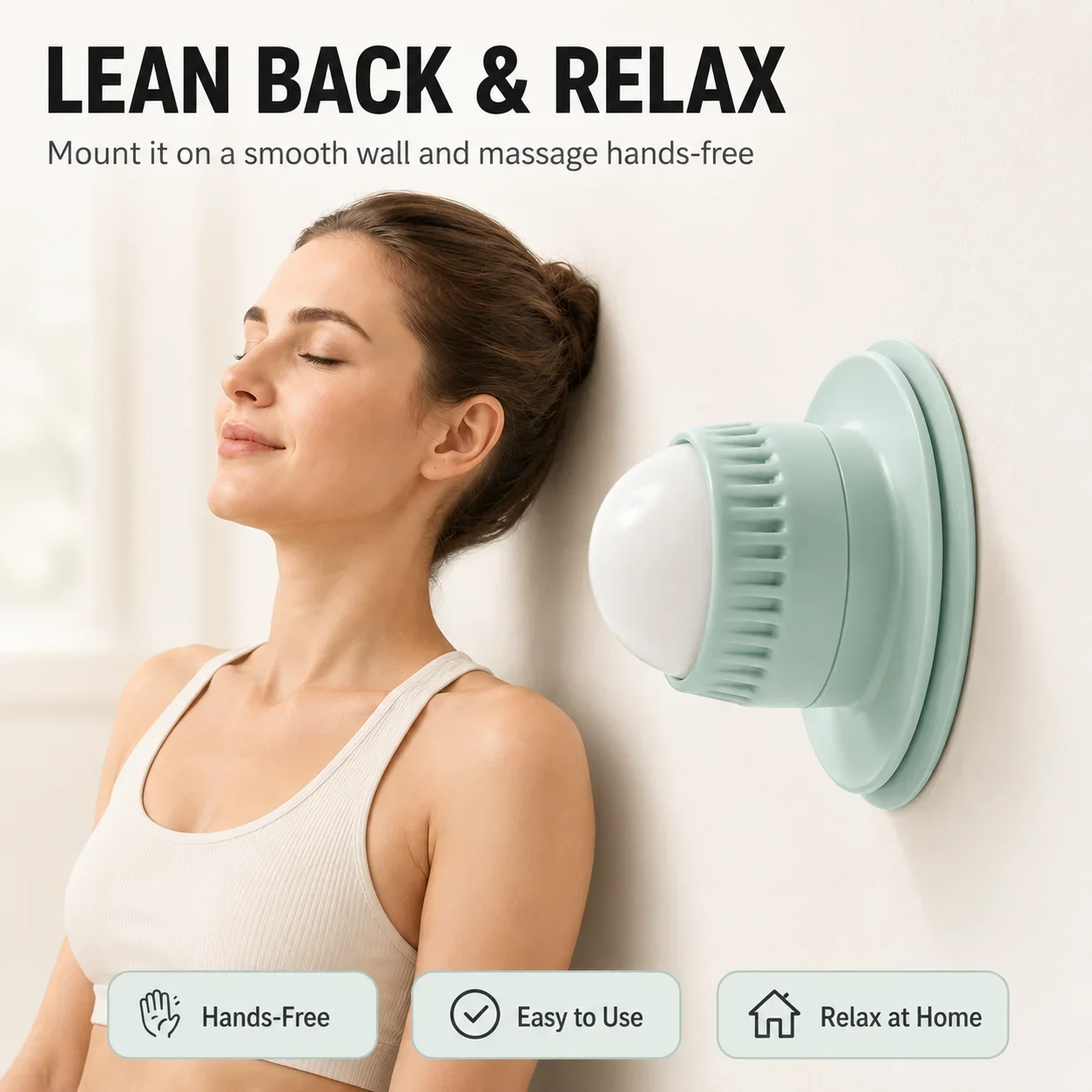 Suction Mount Massage Ball Wall Mounted Fascia Roller Ball for Shoulder Neck Back Foot Muscle Relief Deep Tissue Fitness Massage