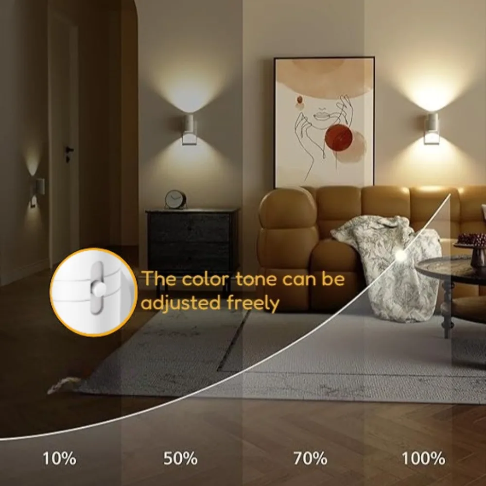 Modern LED Plug-In Downlight Set of 2, White Dimmable with Light Sensor And Remote Control for Bedroom Kitchen Corridor Stairs