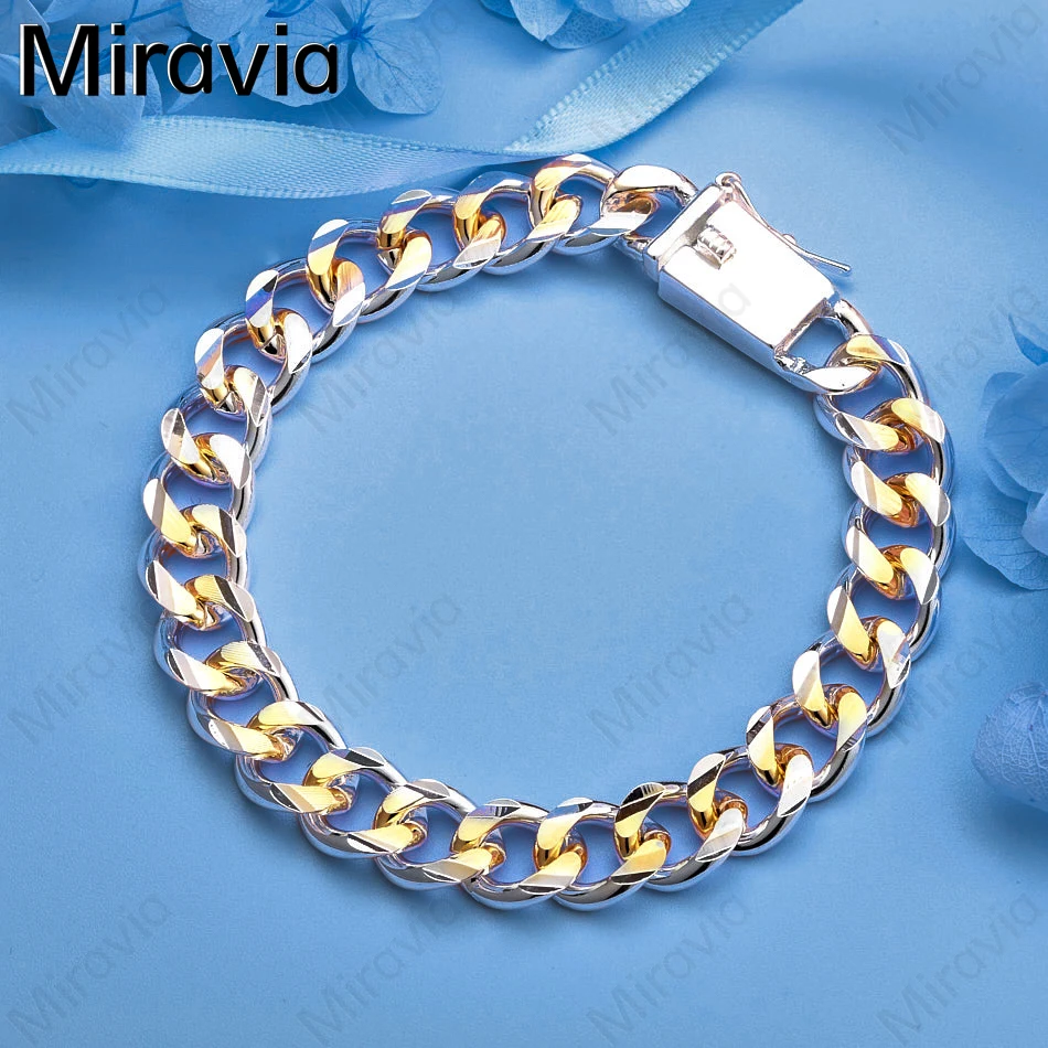 Miravia 925 Sterling Silver 10mm Side Square Buckle Bracelet Cute Charm Woman Birthday Gift Jewelry