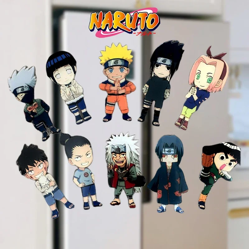 4-6cm Naruto Creative Refrigerator Magnetic Stickers Memo Magnet Cartoon Anime Acrylic Home Appliances Decoration Toys for Kids