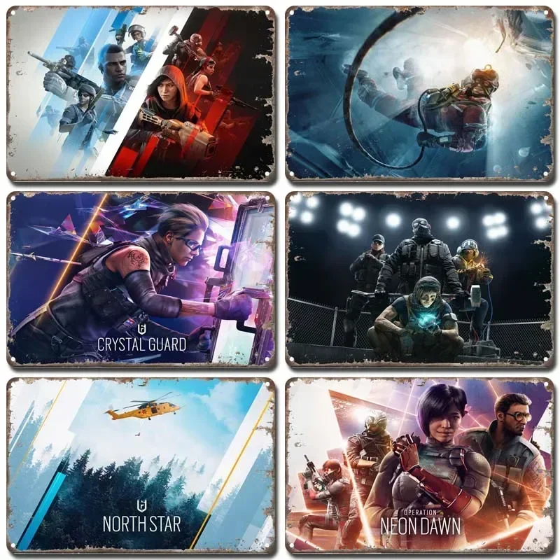 

Шесть клавиш осады искусство стены украшение стены винтажные металлические знаки бар клуб игровая комната клуб Декор стены для комнаты