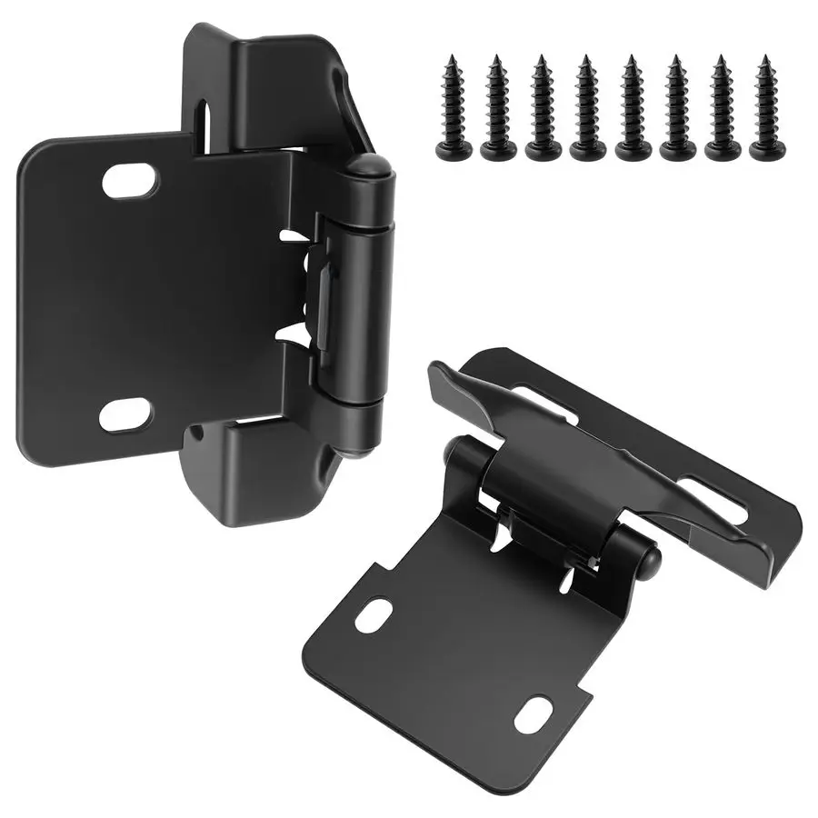 

24 упаковки накладных дверных петель шкафа, 9 32 дюйма, самозакрывающиеся получастотные петли для кухонных шкафов, шкафов, мебели