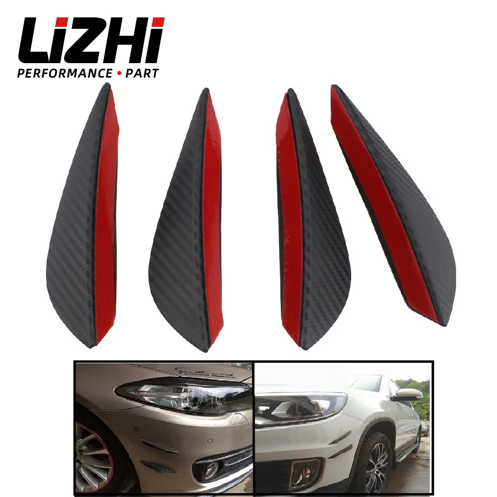 4 шт., цвет из углеродного волокна, подходит для переднего бампера, разделитель для губ, плавники, спойлер для тела, канады Valence Chin LZ-SFB01-4 4 шт., цвет из углеродного волокна, подходит для переднего бампера, разделитель для губ, плавники, спойлер для тела, канады Valence Chin LZ-SFB01-4