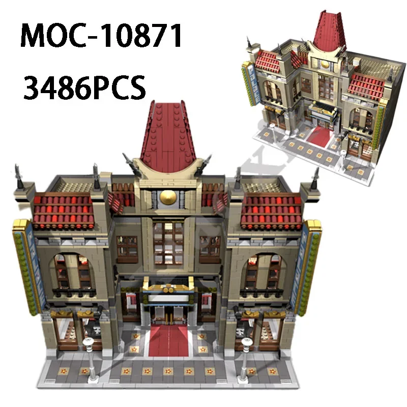 Classic Chinese Movie City MOC-10871 Modular Building 3486pcs Suitable for 10232 Improved Building Blocks of Palace Movie City