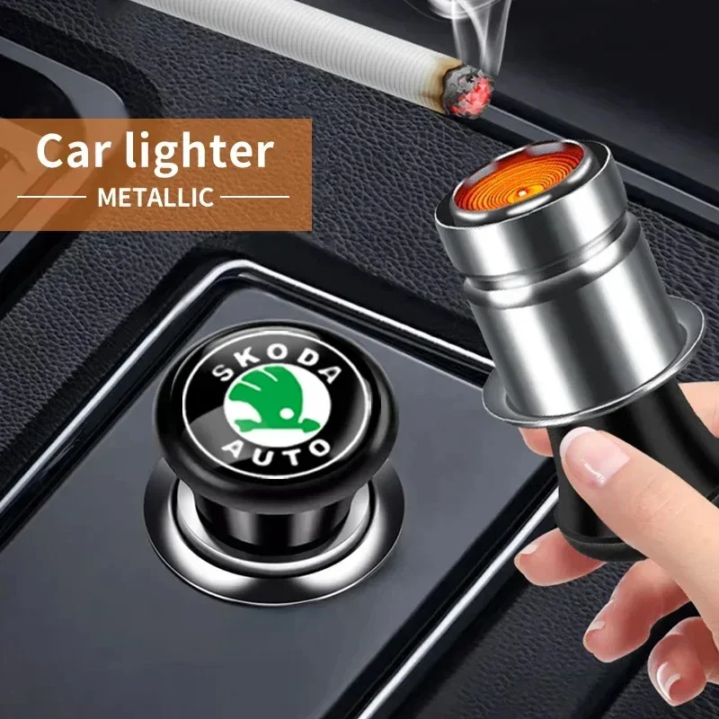 12V Portable Car Socket Cigarette Lighter Flammable Decoration For Skoda Octavia Fabia Kamiq Kapoq Kodiaq Rapid SCALA Superb