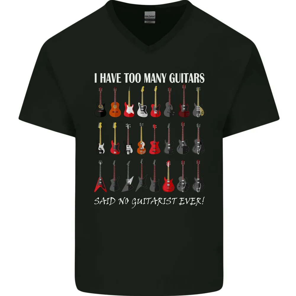 

I have Too Many Guitars Guitarist Acoustic Mens Women Summer Tees Cotton T-Shirt Anime Graphic