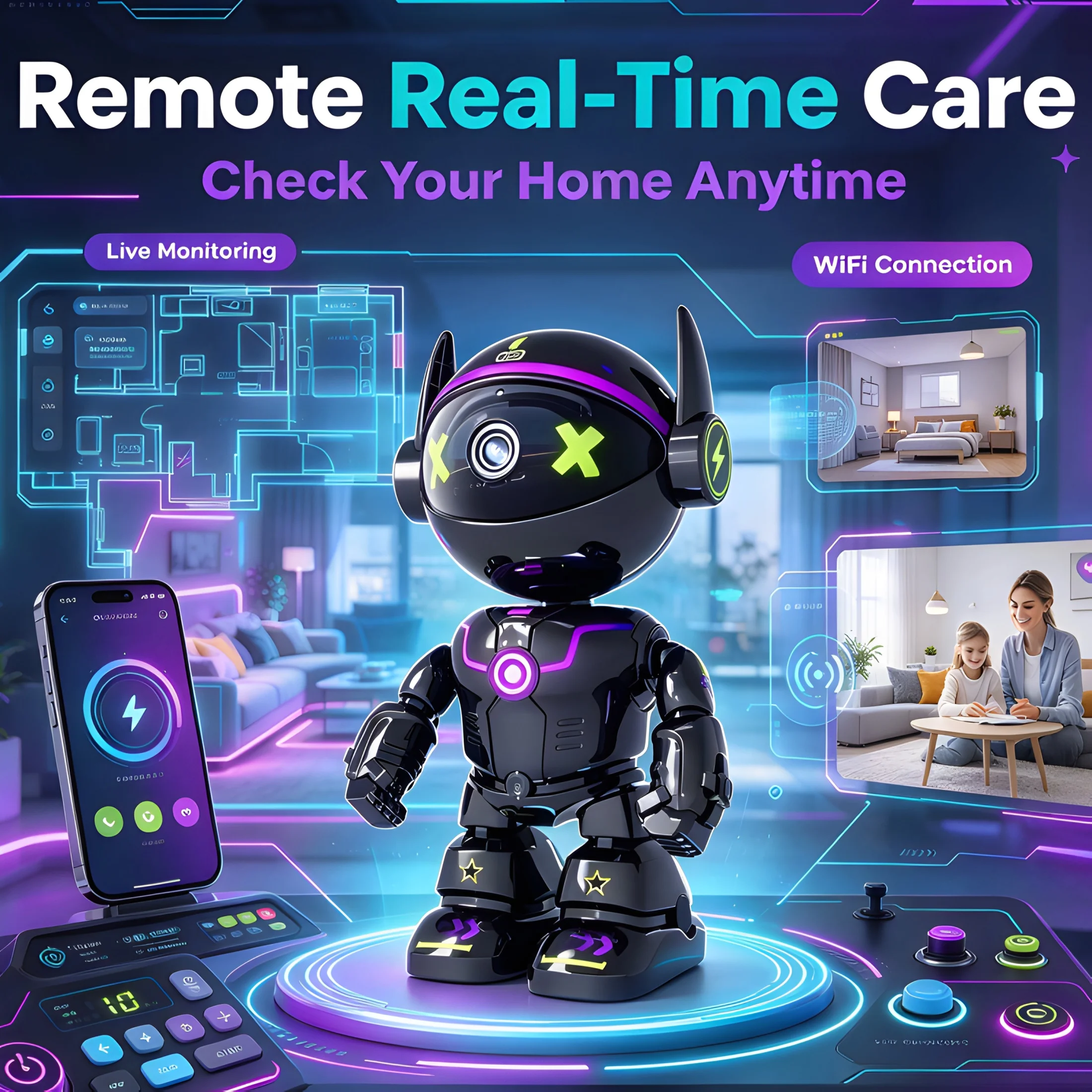 Slimme robotcamera 4K WiFi PTZ - Home Security Robot recensie en prijs