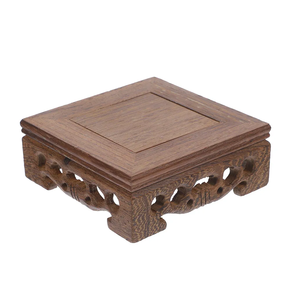 Rectangular Chicken Wing Wood Display Stand Yixing Teapot Base Wood Stand Pedestal for Ornaments Crystal Sphere