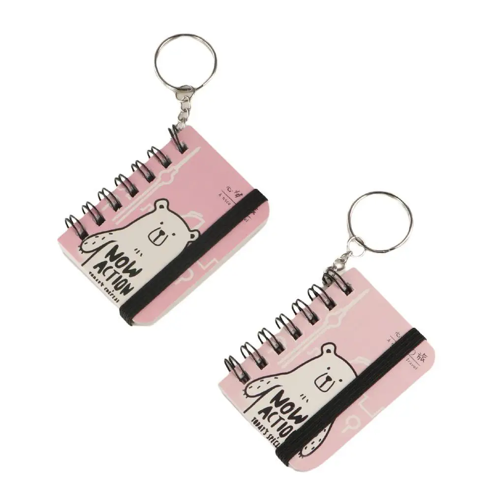

Journal Planner Notebook Keychain Small Book Random Pattern Mini Notebook Pocket Kawaii Keychain with Notepad Stationery Gift