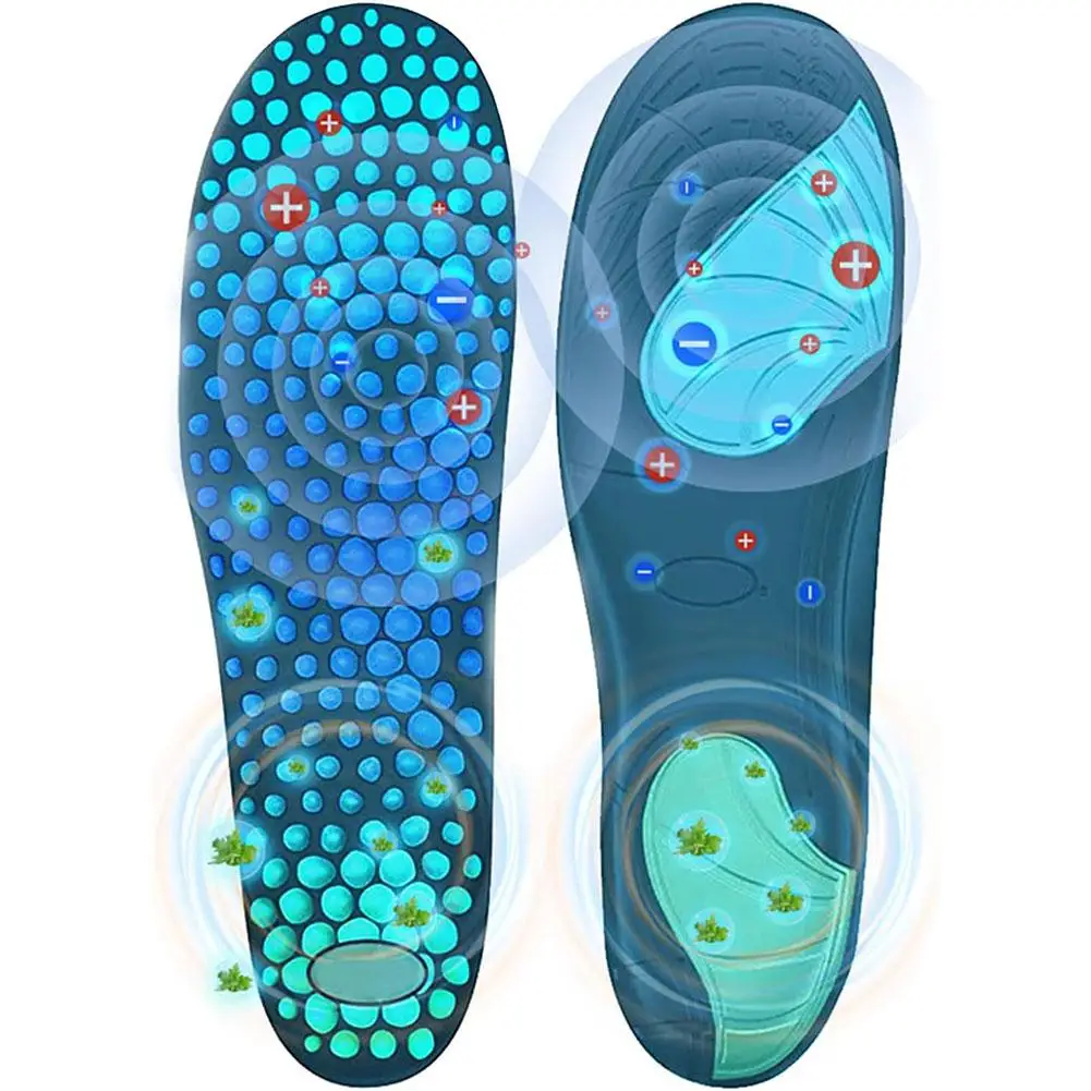 1 Pair Magnetic Therapy Foot Acupressure Insole Men Magnet Women Insole Inserts Sports Relaxation Comfort Cushion Massage T8e6