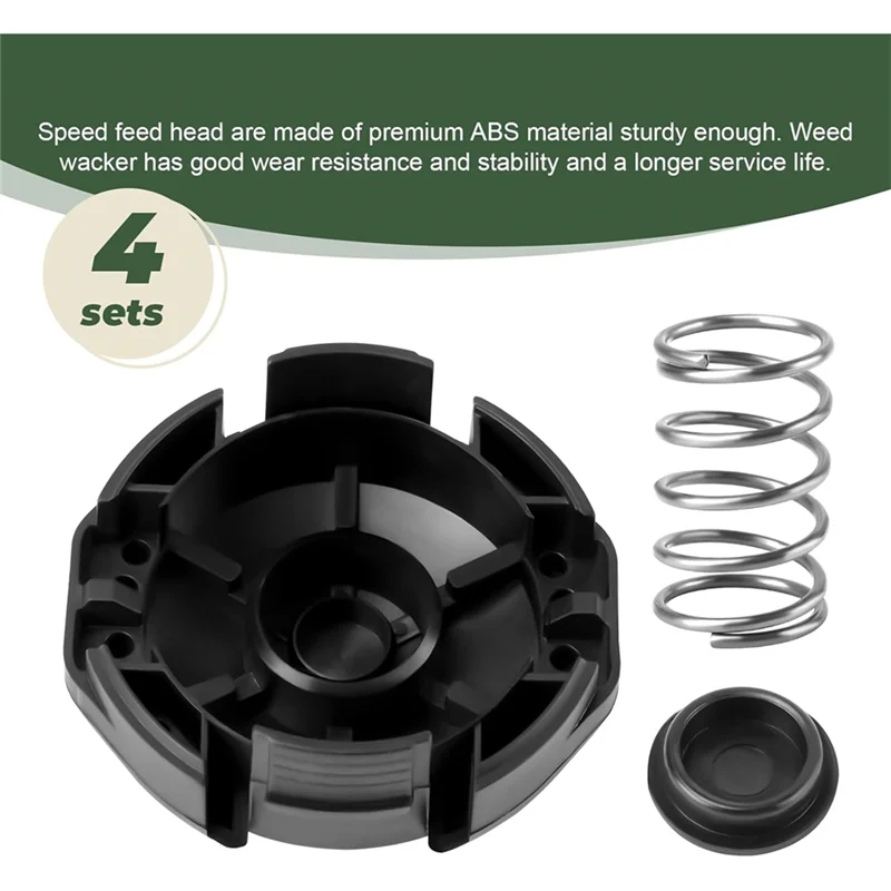 

B23B X472000070 Head Trimmer Weed Speed Feed Cap 400 And Spring Kit For Echo Weedeater String Spool Cover 4Inch Heads 4Pack