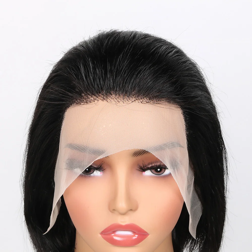 6 بوصة العظام مستقيم بوب شعر مستعار HD الدانتيل الشفاف شعر مستعار أمامي قصير بوب 13x4 الدانتيل أمامي خصلات الشعر المستعار الإنسان للنساء باروكة من شعر طبيعي #1