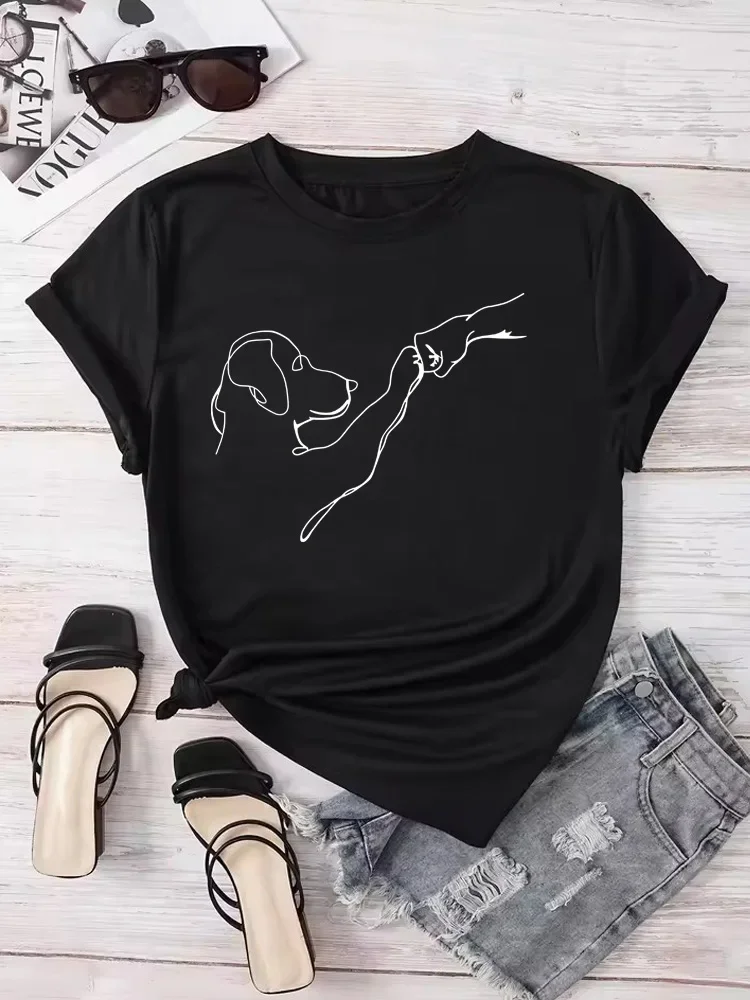 เสื้อยืดขนาดบวกของผู้หญิงเสื้อผ้าแขนสั้นกราฟิกด้านบน หลวมและลําลอง นุ่มสบายระบายอากาศได้ กีฬากลางแจ้ง