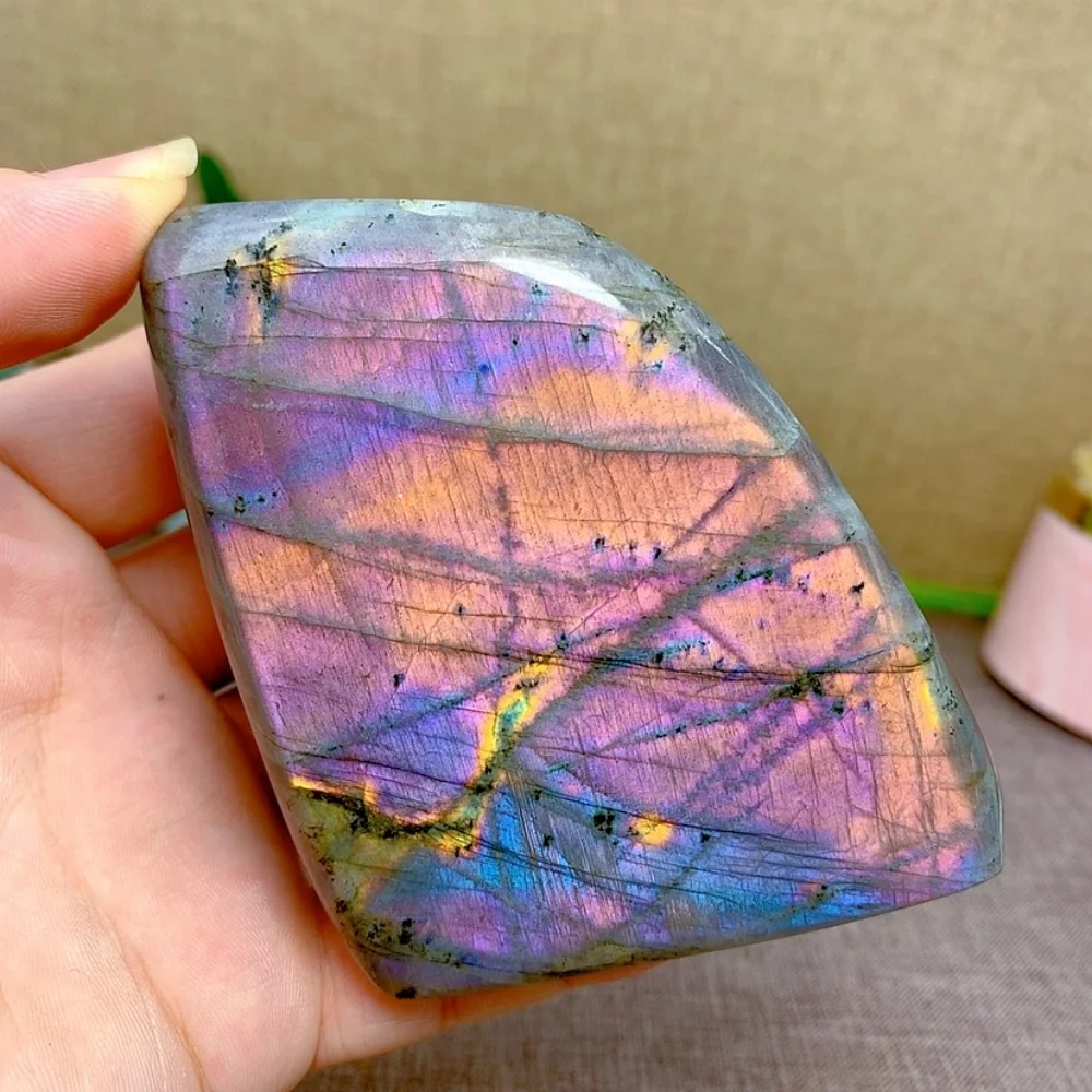 

Quartz Stone Natural Crystal Purple Labradorite Free Form Home Decoration Minerals Reiki Craft Gemstone Energy Healing Gift