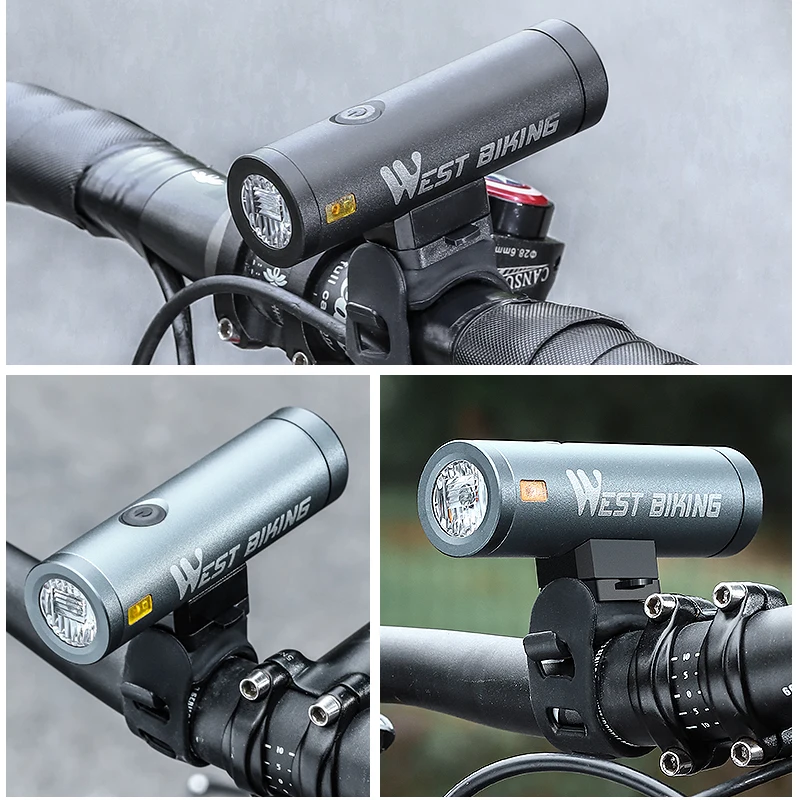 WEST BIKING Bicycle Light Waterproof 500LM USB Rechargeable Cycling Headlight MTB Road Bike Front Rear Lamp 2000mAh Flashlight