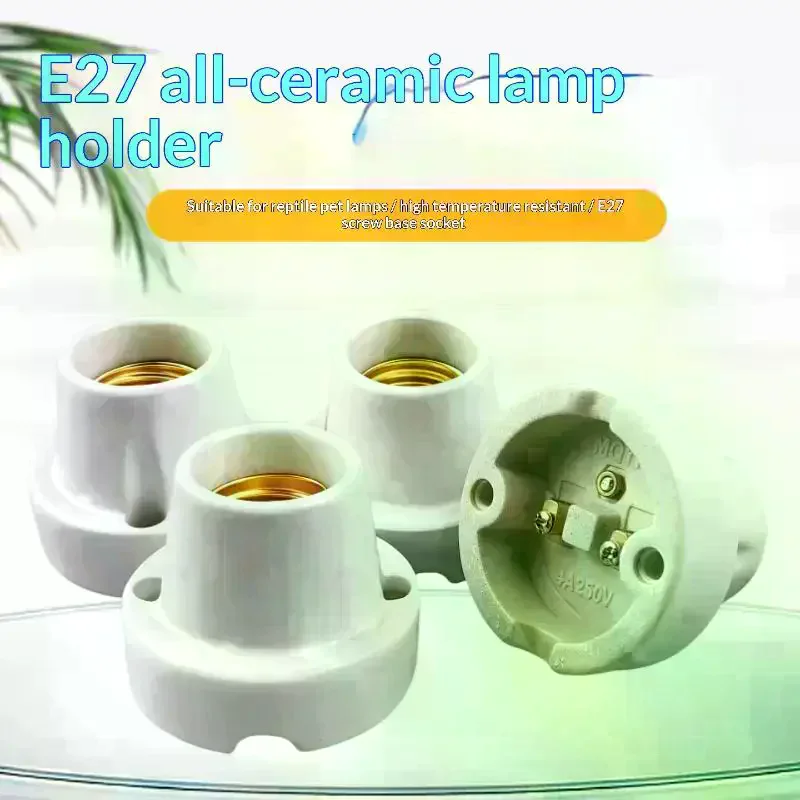 Lighting Fittings E27 Socket Screw Ceramic Waterproof Explosion-proof Lamp Holder Outdoor Engineering Modified Lamp Base 1Pcs