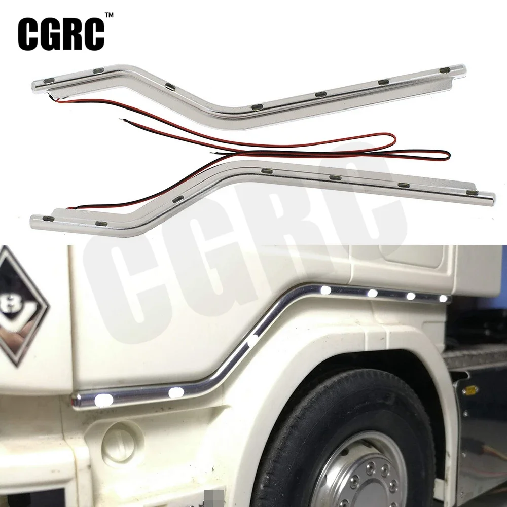 1 Pair RC Model CNC Aluminum Alloy Door Side LED Light For 1/14 Tamiya RC Truck Scania R620 56323 R730 R470