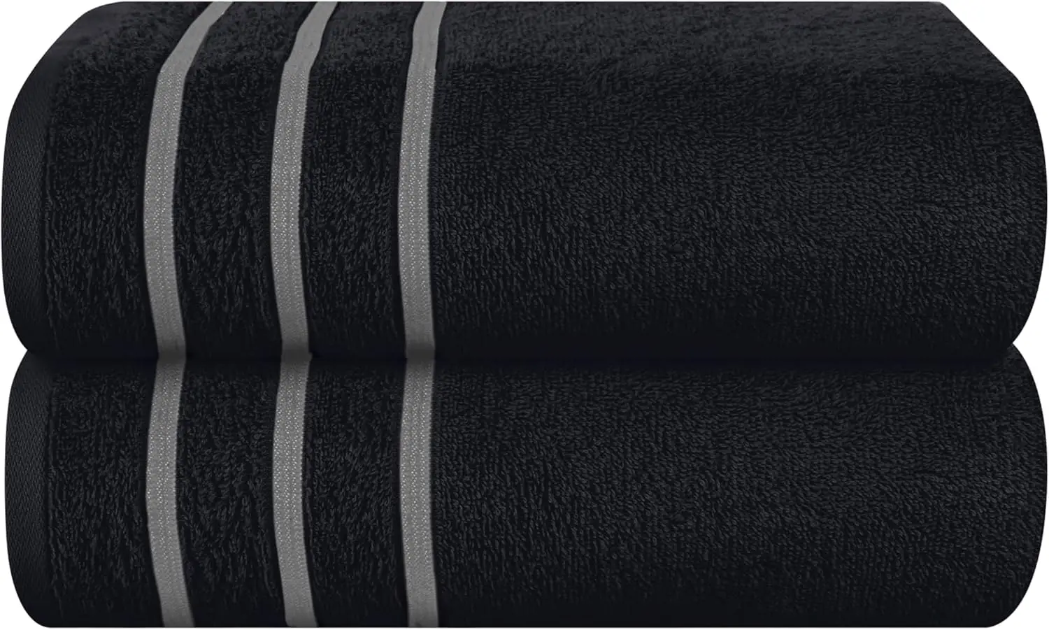 

Набор из 2 больших хлопковых банных полотенец, 28x55 дюймов, ультра-впитывающие, быстросохнущие, легкие, для спортзала, путешествий, бассейна - черные