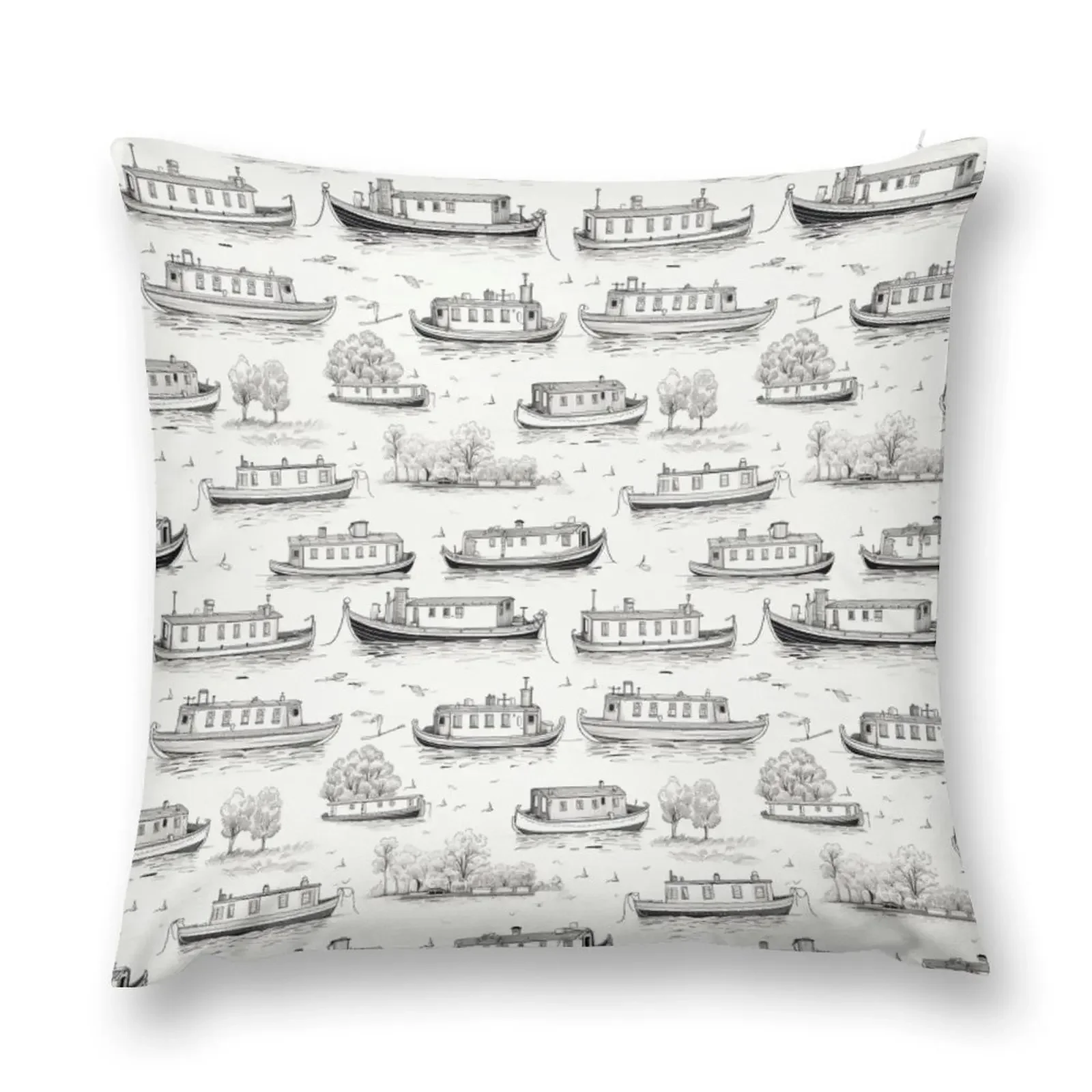 Narrowboat Canal Boat Travel Design Throw Pillow Pillowcases For Pillows Covers For Sofas pillow