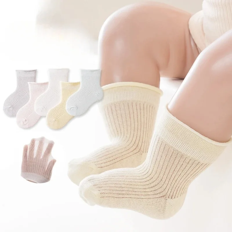 

Baby Children's Spring and Summer Cotton Breathable Thin kids Medium Tube Fashion Breathable Soft Cotton Toddler Socks