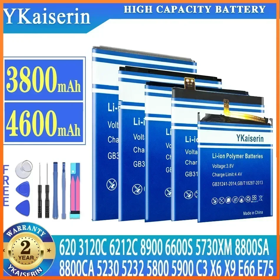 YKaiserin Battery For Nokia C6 C6-00 Lumia 620 E66 3120C 6212C 8900 6600S E75 5730XM 8800SA 8800CA 5230 5232 5800 5900 C3 X6 X9