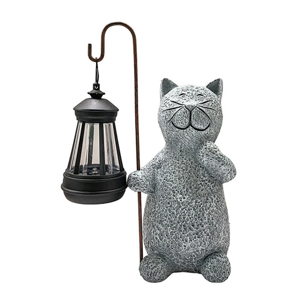 

Outdoor solar lights cute cat ornament American style outdoor garden sculptures decorative courtyard landscape lights Party Home