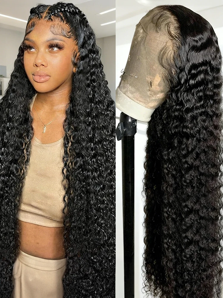 

250% вьющиеся глубокие волнистые парики фронта шнурка 13x6 HD парик фронтальной застежки 7x5 бесклеевые парики 360 парики предварительно выщипанные 50 36 дюймов парик