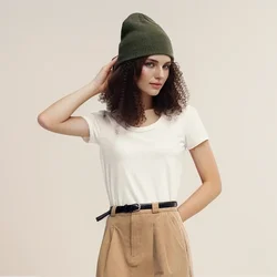 Semir Short Sleeve T-Shirt Women Slim Positive Shoulder Solid Colour Basic 2024 Summer New Antibacterial Round Neck Pullover Tee