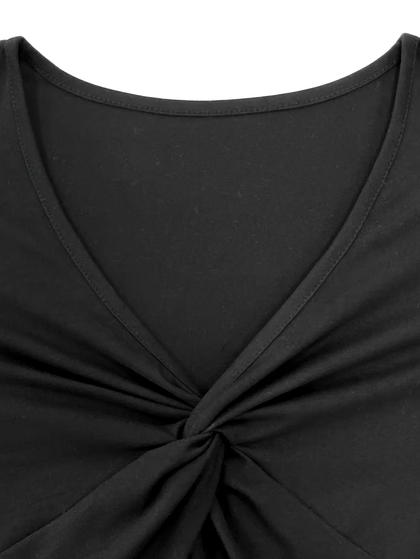 Damen-Midikleid mit V-Ausschnitt und langen Ärmeln, Farbblock-Print, Patchwork-A-Linien-Kleid, elegante Freizeitkleidung für Damen – Detail 2