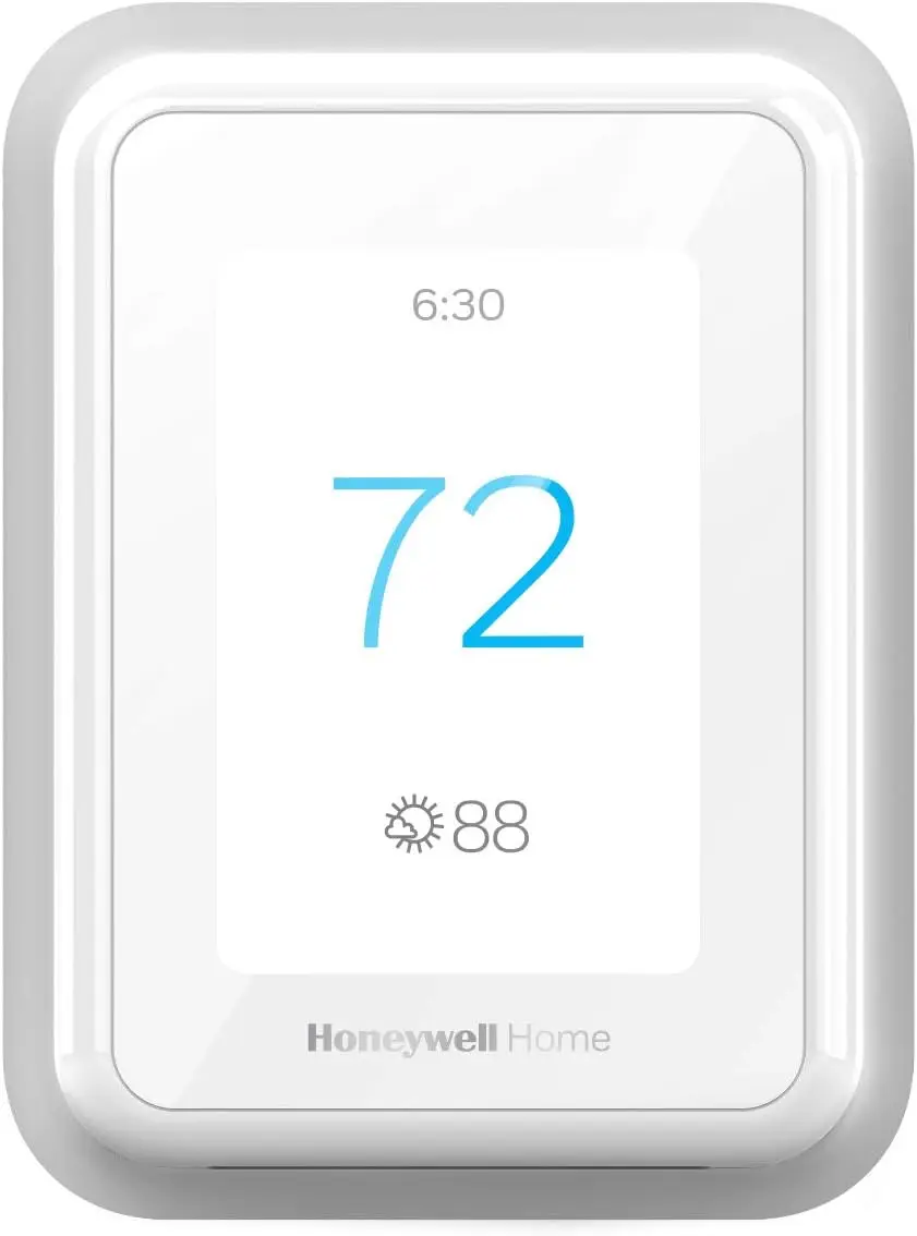 Smart Thermostat, Smart Room Sensor Ready, Touchscreen Display, Google Assist White