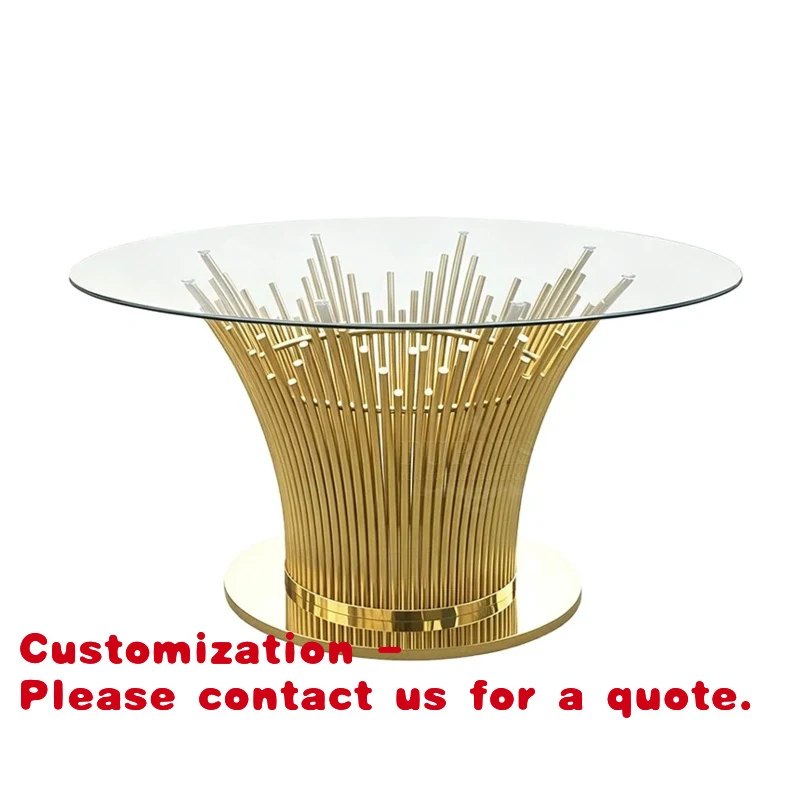 

custom.High Quality Sunflower Shape Stainless Steel Wedding Table Banquet Dining Table Event