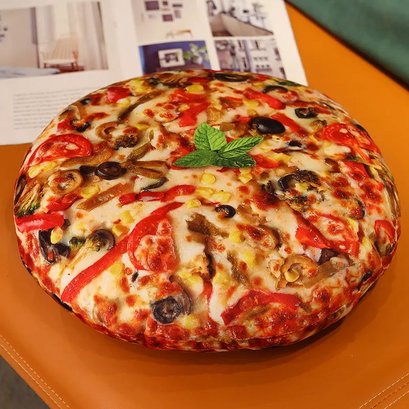 

2024 New Baby Pillow New Creative Simulation Food Pillow Pizza Round Pillow Gift Photo Prop Interesting Cognition P6