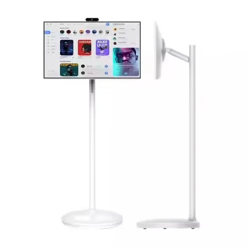 27 Inch Por Touch Screen White LED Display with Floor Stand for Gaming Office Home Use Smart Mobile PC