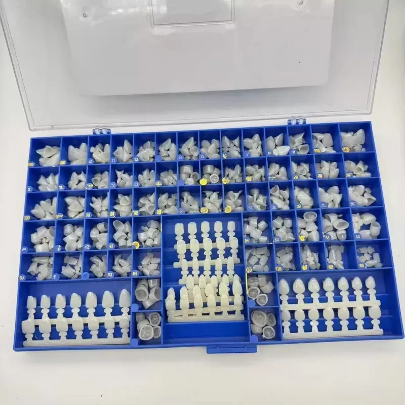 

1 комплект, стоматологические передние коренные зубы, передняя клюшка, временные коронки, направляющие для форм, стоматологический материал, фарфоровые зубы, стоматологический шпон, 66 размеров