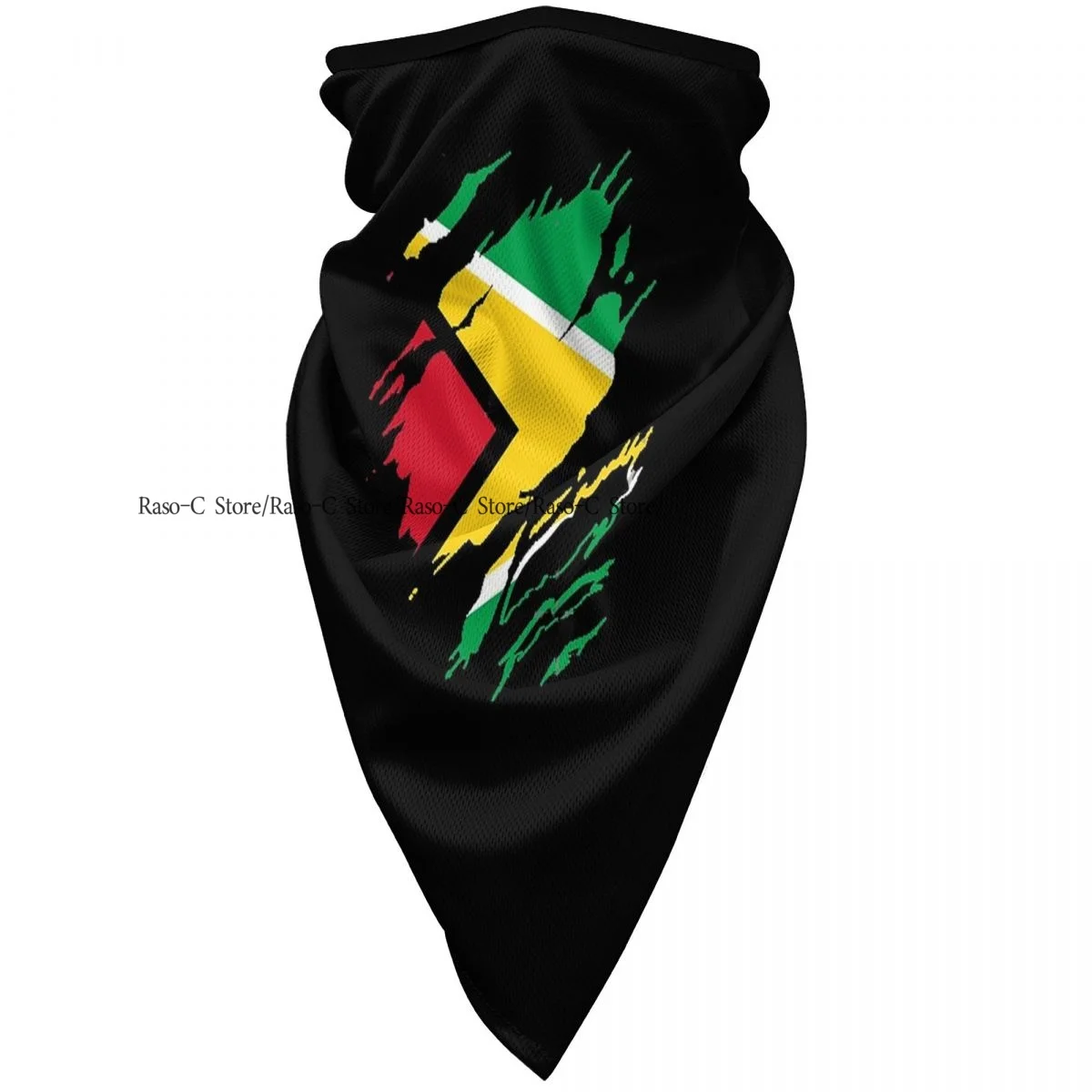 Summer Neck Gaiter Scarf Windproof Cycling Bandana Abstract Guyana Flag Sport Camping Half Face Mask