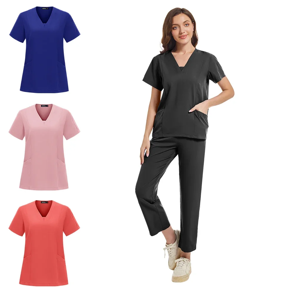 Hot Selling Medical Uniforms Women Scrubs Sets Tops Pants Hospital Doctors Nursing Clothes Surgical Gowns Dental Clinic Workwear