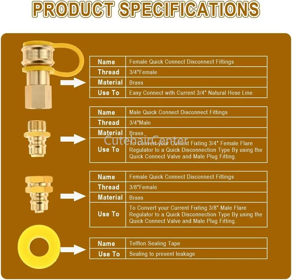 Imagem -04 - Dual Fuel Generator Natural Propano Mangueira Quick Connect Desconectar Acessórios Latão Converter Pipe Npt Thread 4