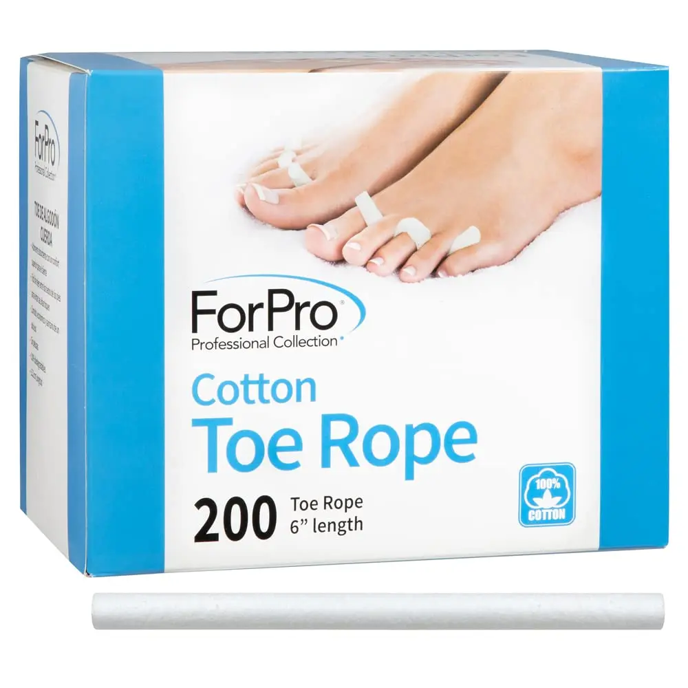 

Professional Cotton Toe Rope Pedicure Separator, Lint-Free Biodegradable, 6-Inch Length, 200 Count
