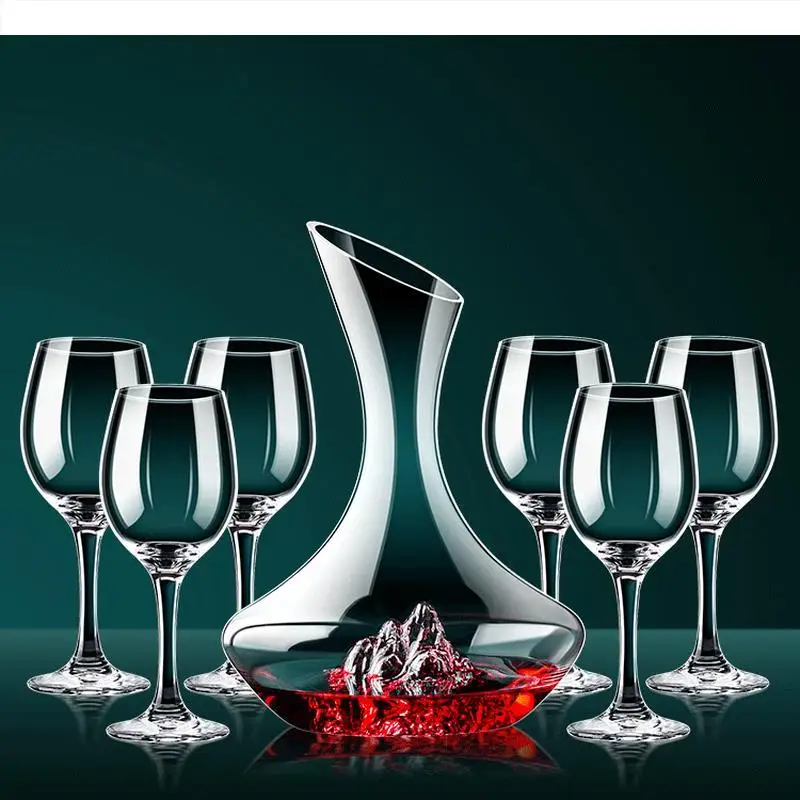 

Red Wine Glass Set Decanter Goblet Flagon Dispenser Bottle Barware Bar Sets Container Cup