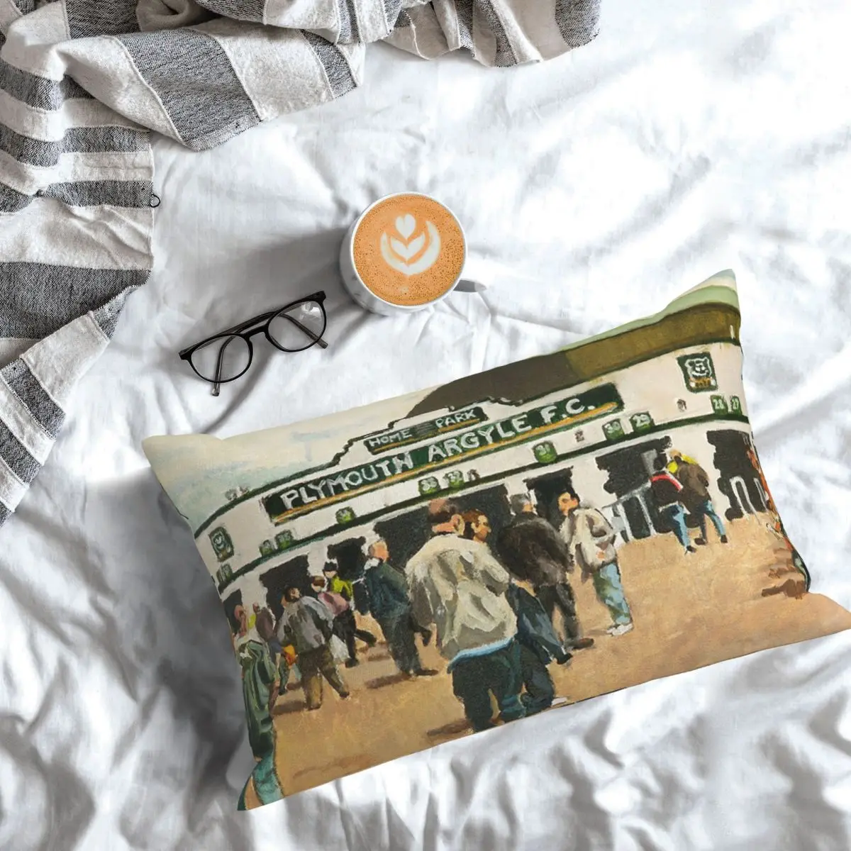 Plymouth Argyle Rectangle Pillowcase Cushion Cover Decorative Bedroom Bed Home Comfort Throw Pillow