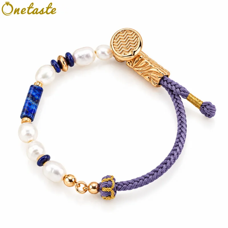 Lapis Lazuli Pearl 925 Silver Spacer Delicate Half Macrame Bracelet Women Designer Trendy Unique Resizable Bracelets Party Gift