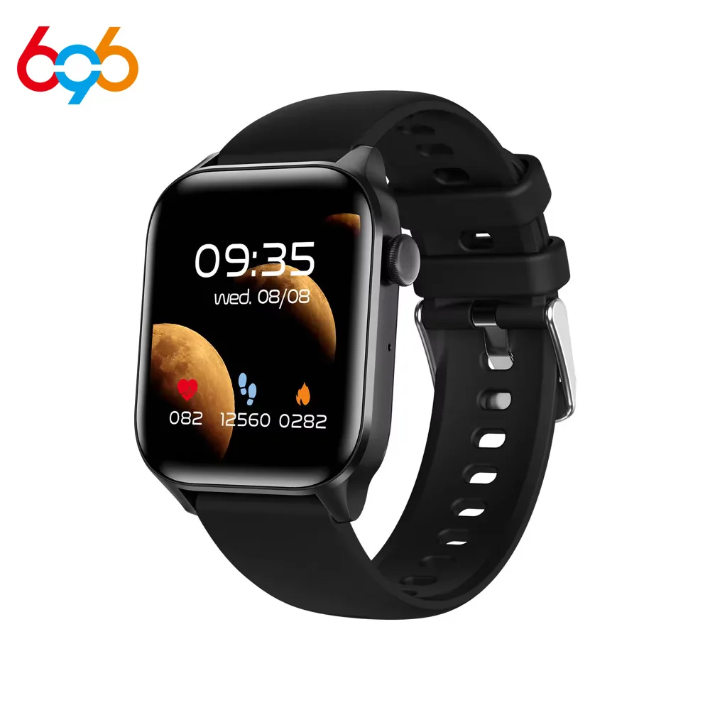 

696 New 1.85" Men Women Blue Tooth Call Smart Watch Heart Rate Health Sports Fitness Waterproof Bracelet Music Lady Smartwatch