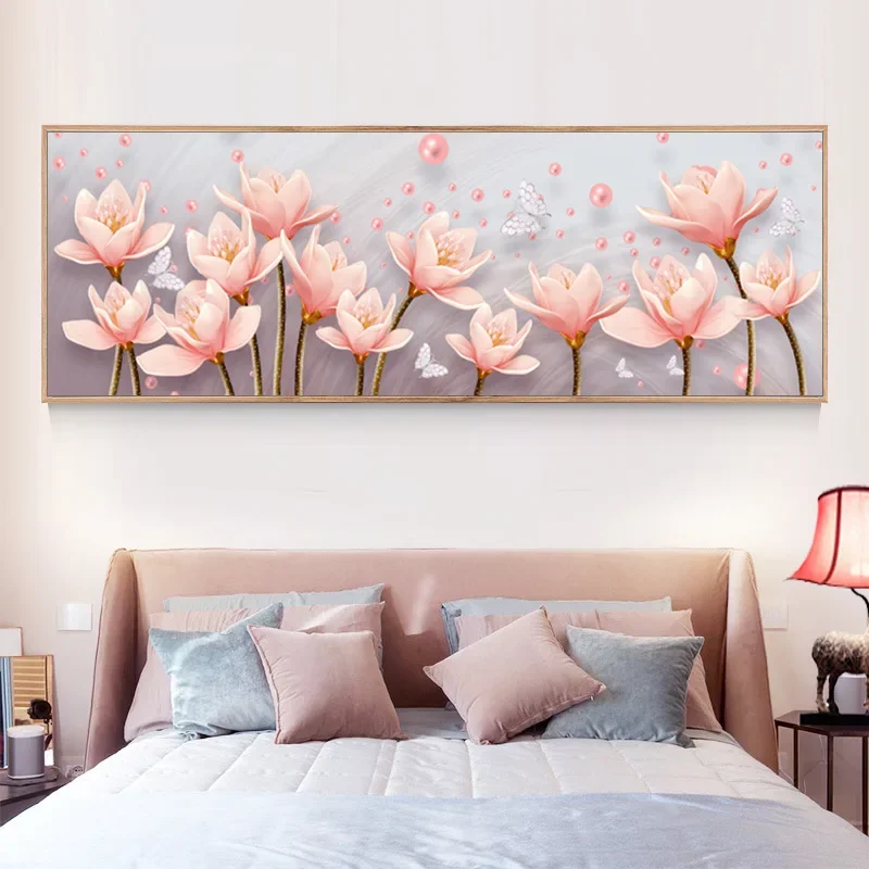 Magnolia 5D Diamond Painting Flowers Full Diamond Art Embroidery Hotel Office Bedroom Home Decor DIY Diamond Cross Stitch Kits