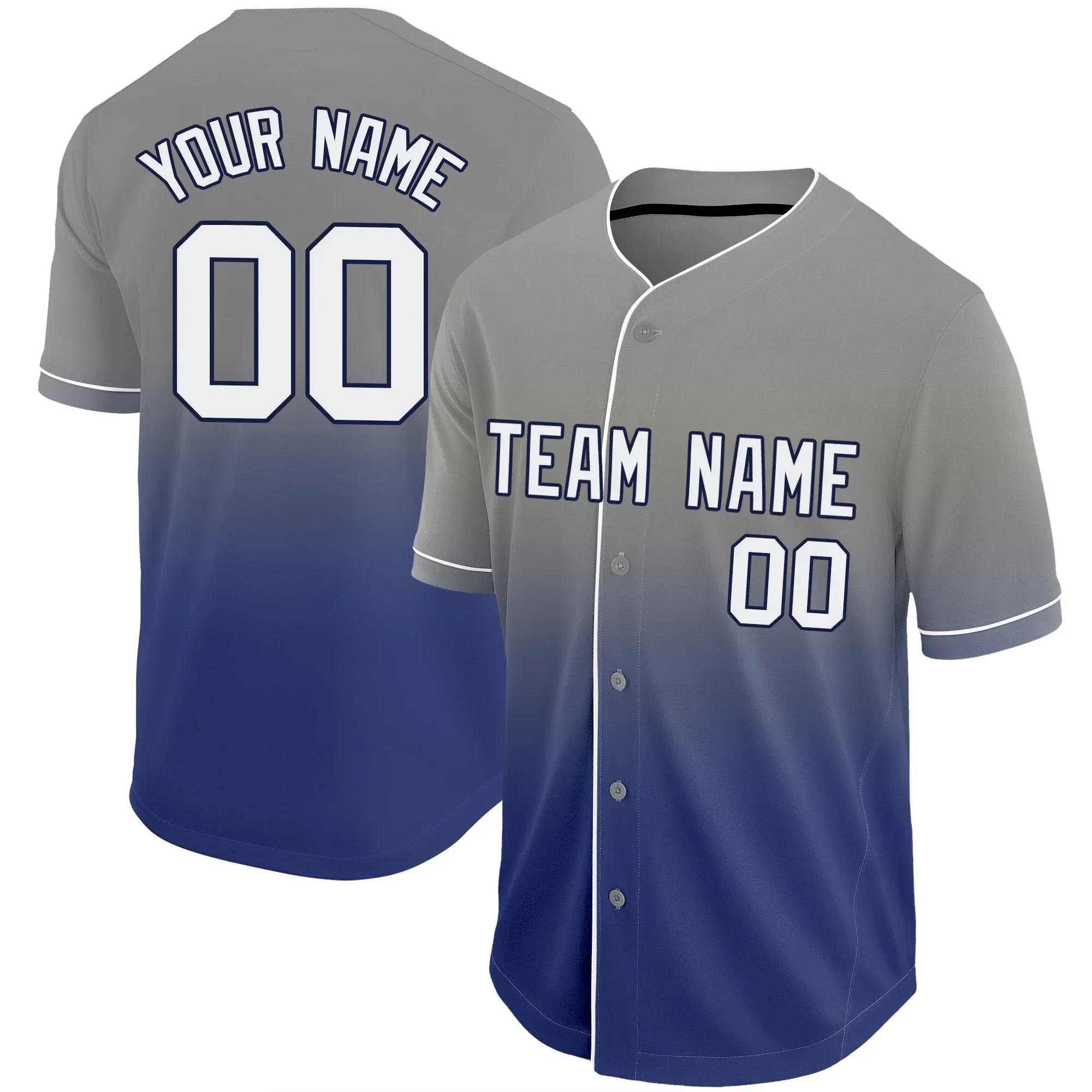 Custom Baseball Jersey Full Sublimated Name/Numbers Full Button V-neck Shirts for Men/Women/Kids Christmas Gift Outdoor Game