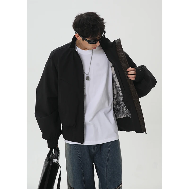 

Spring Autumn Men's Pilot Bomber Jaet Snake Year Limited Edition Python Print ort ape Baseball Sle Zipper Closure Out...