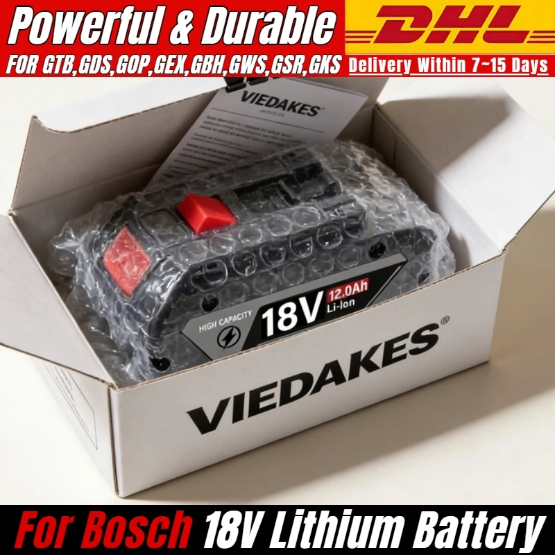 

12.0Ah Pro Battery for Bosch 18V System, Max Runtime for Demanding Jobs & for Brushless 18v Tools 18v for bosch battery bat 611