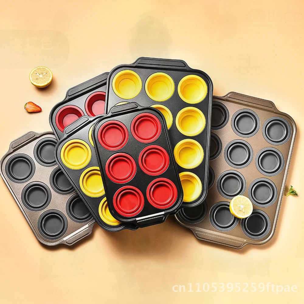 

Foldable Silicone Cake Mold 6-12 Link Easy Demoulding Baking Tool Cross-border Kitchen Essential for Oven Use