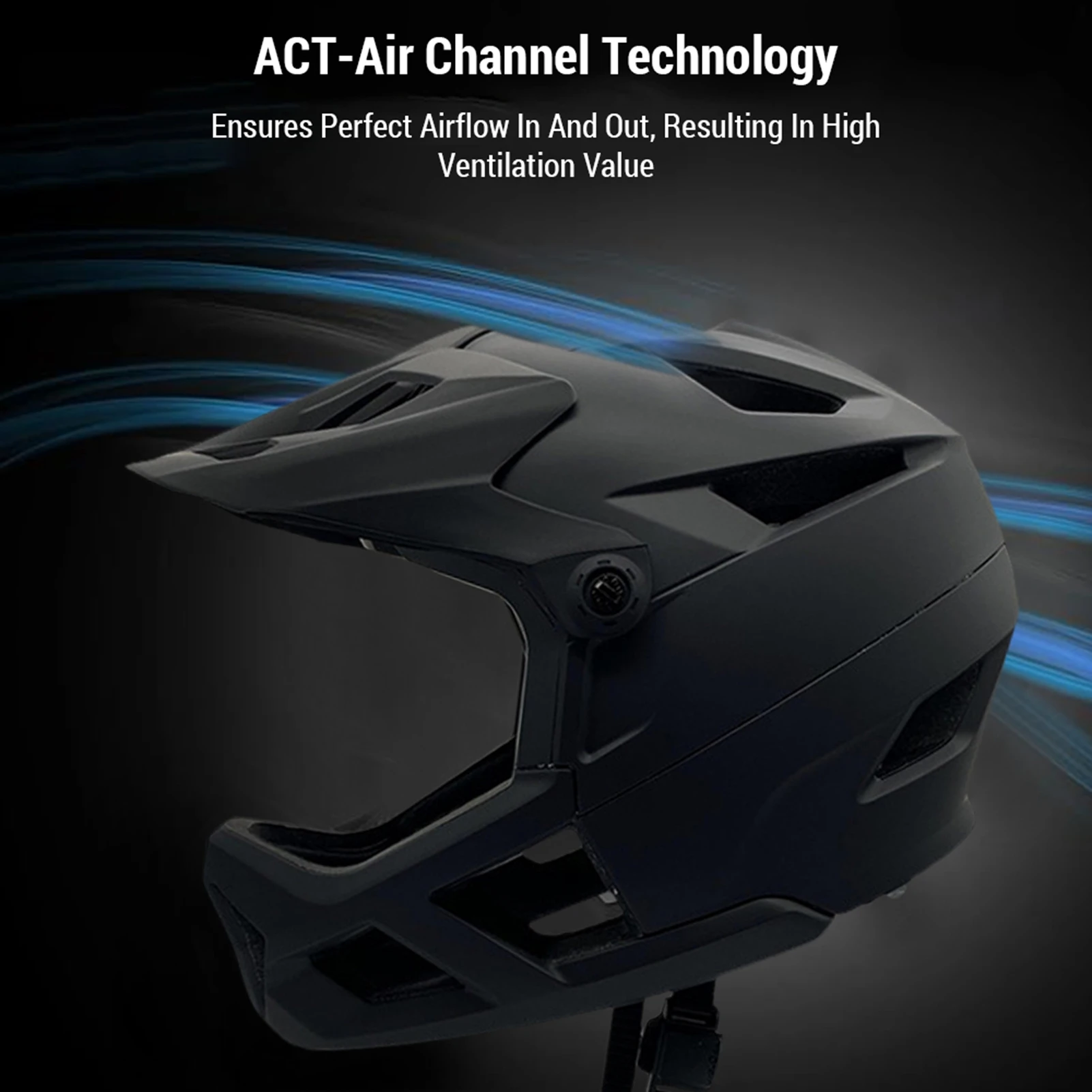 

Full Face Mountain Bike Helmet for Men Women Road Bike Helmet Lightweight Adjustable Visor and Goggle Port 55-59CM