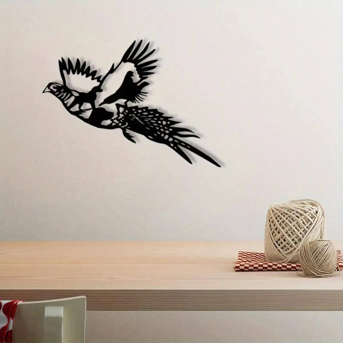 Brand Vintage Hunting Pheasant Metal Wall Art, Iron Hanging Ornament for Garden Yard Indoor Outdoor Decor